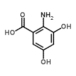 CAS 登录号：32484-69-8， 2-氨基-3,5-二羟基苯甲酸