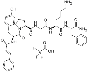 CAS#: 327177-34-4， trans-Cinnamoyl-Tyr-Pro-Gly-Lys-Phe-amide trifluoroacetate salt
