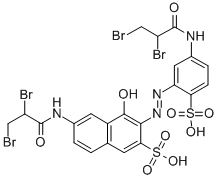 CAS#: 32781-74-1， (3E)-6-(2,3-Dibromopropanoylamino)-3-[[5-(2,3-Dibromopropanoylamino)-2-Sulfophenyl]Hydrazinylidene]-4-Oxonaphthalene-2-Sulfonic Acid