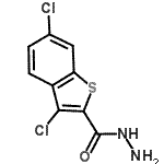 结构式 CAS# 329219-49-0, 3,6-二氯-1-苯并噻吩-2-甲酰肼