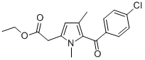 CAS 登录号：33369-30-1， 2-[5-(4-氯苯甲酰基)-1,4-二甲基吡咯-2-基]乙酸乙酯