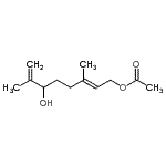 CAS 登录号：33766-43-7， (2E)-6-羟基-3,7-二甲基-2,7-辛二烯-1-基乙酸酯