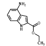 结构式 CAS# 33858-35-4, 乙基4-氨基-1H-吲哚-2-羧酸酯
