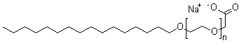 CAS 登录号：33939-65-0， 鲸蜡基氧基聚(乙氧基)乙酸钠盐