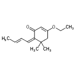 CAS 登录号：344424-56-2， (6Z)-6-[(2E)-2-丁烯-1-亚基]-3-乙氧基-5,5-二甲基-2-环己烯-1-酮