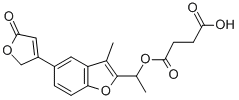 CAS 登录号：3447-95-8， 4-[1-[3-甲基-5-(5-氧代-2H-呋喃-3-基)-1-苯并呋喃-2-基]乙氧基]-4-氧代丁酸