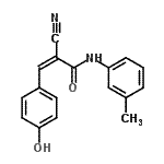 CAS 登录号：345368-62-9， (2Z)-2-氰基-3-(4-羟基苯基)-N-(3-甲基苯基)丙烯酰胺