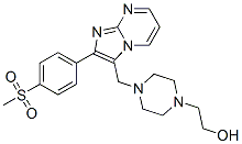 CAS 登录号：3458-63-7， 2-[4-[[2-(4-甲基磺酰基苯基)咪唑并[3,2-a]嘧啶-3-基]甲基]哌嗪-1-基]乙醇