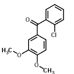 structure of CAS# 34702-00-6, (2-Chlorophenyl)(3,4-Dimethoxyphenyl)Methanone;(2-chlorophenyl)(3,4-dimethoxyphenyl)methanone;2-Chloro-3',4'-dimethoxybenzophenone;ZINC03850625