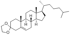 CAS 登录号：3496-88-6， (8S,9S,10R,13R,14S,17R)-10,13-二甲基-17-[(2R)-6-甲基庚烷-2-基]螺[1,2,4,7,8,9,11,12,14,15,16,17-十二氢环戊烯并[a]菲-3,2'-1,3-二氧戊环]