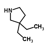 结构式 CAS# 34971-71-6, 3,3-二乙基吡咯烷e