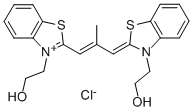 CAS 登录号：34979-97-0， 2-[2-[(3Z)-3-[3-(2-羟基乙基)-1,3-苯并噻唑-2-亚基]-2-甲基丙-1-烯基]-1,3-苯并噻唑-3-鎓-3-基]乙醇
