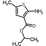 结构式 CAS# 350998-01-5, 异丙基2-氨基-5-甲基-3-噻吩羧酸酯