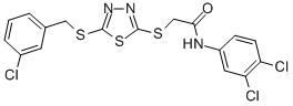 CAS 登录号：353254-79-2， 2-[5-(3-氯苄基硫代)-1,3,4-噻二唑-2-基硫代]-N-(3,4-二氯苯基)乙酰胺