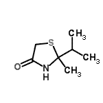 CAS 登录号：35350-87-9， 2-异丙基-2-甲基-1,3-噻唑烷-4-酮