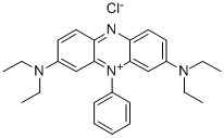 CAS 登录号：3562-38-7， N,N,N',N'-四乙基-10-苯基吩嗪-10-鎓-2,8-二胺氯化物