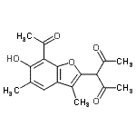 CAS 登录号：37645-86-6， 3-(7-乙酰基-6-羟基-3,5-二甲基-1-苯并呋喃-2-基)-2,4-戊烷二酮
