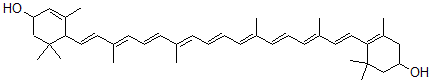 CAS 登录号：38327-39-8， 4-[(1E,3E,5E,7E,9E,11E,13E,15E,17E)-18-(4-羟基-2,6,6-三甲基-1-环己烯基)-3,7,12,16-四甲基十八碳-1,3,5,7,9,11,13,15,17-壬烯基]-3,5,5-三甲基环己-2-烯-1-醇