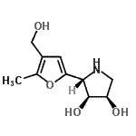 CAS#: 385766-45-0， (2R,3S,4R)-2-[4-(Hydroxymethyl)-5-Methyl-2-Furyl]-3,4-Pyrrolidinediol