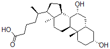 CAS 登录号：38636-78-1， (5R)-5-[(3R,5S,7R,8R,9S,10S,13R,14S,17R)-3,7-二羟基-10,13-二甲基-2,3,4,5,6,7,8,9,11,12,14,15,16,17-十四氢-1H-环戊二烯并[a]菲-17-基]己酸