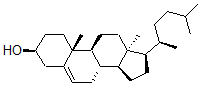 CAS 登录号：38819-44-2， (3S,8S,9S,10R,13R,14S,17R)-10,13-二甲基-17-[(2R)-5-甲基己烷-2-基]-2,3,4,7,8,9,11,12,14,15,16,17-十二氢-1H-环戊二烯并[a]菲-3-醇
