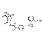 CAS 登录号：39050-96-9， (2S,5R,6R)-6-{[(2R)-2-氨基-2-苯基乙酰基]氨基}-3,3-二甲基-7-氧代-4-硫杂-1-氮杂双环[3.2.0]庚烷-2-羧酸-2-(羟基甲氧基)苯磺酸(1:1)