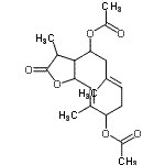 CAS 登录号：39262-27-6， (6E,10E)-3,6,10-三甲基-2-氧代-2,3,3A,4,5,8,9,11A-八氢环癸并[b]呋喃-4,9-二基二乙酸酯