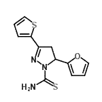 CAS 登录号：394682-37-2， 5-(2-呋喃基)-3-(2-噻吩基)-4,5-二氢-1H-吡唑-1-硫代甲酰胺