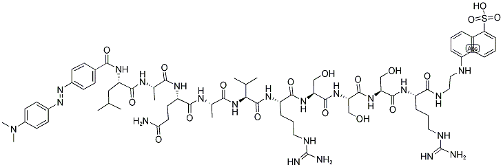 CAS#: 396716-14-6， N-[4-[[4-(Dimethylamino)phenyl]azo]benzoyl]-L-leucyl-L-alanyl-L-glutaminyl-L-alanyl-L-valyl-L-arginyl-L-seryl-L-seryl-L-seryl-N-[2-[(5-sulfo-1-naphthalenyl)amino]ethyl]-L-Argininamide