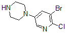 CAS 登录号：412347-55-8， 1-(5-溴-6-氯-3-吡啶基)-哌嗪