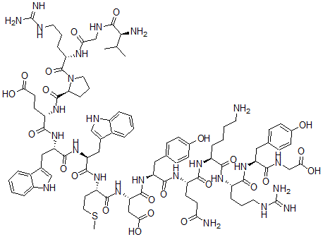 CAS#: 412961-36-5， L-Valylglycyl-L-Arginyl-L-Prolyl-L-alpha-Glutamyl-L-Tryptophyl-L-Tryptophyl-L-Methionyl-L-alpha-Aspartyl-L-Tyrosyl-L-Glutaminyl-L-Lysyl-L-Arginyl-L-Tyrosyl-Glycine
