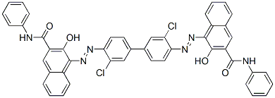 CAS 登录号：41709-76-6， 4,4'-[(3,3'-二氯[1,1'-联苯]-4,4'-二基)二(偶氮)]二[3-羟基-N-苯基萘-2-甲酰胺]