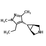 CAS 登录号：419572-26-2， (1R,5S,6S)-6-(5-乙基-1,3-二甲基-1H-吡唑-4-基)-3-氮杂双环[3.1.0]己烷