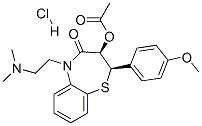 CAS 登录号：42399-54-2， (2R-顺式)-3-乙酰氧基-5-[2-(二甲基氨基)乙基]-2,3-二氢-2-(4-甲氧基苯基)-1,5-苯并硫氮杂卓-4(5H)-酮单盐酸盐