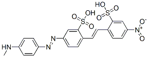 CAS 登录号：42986-15-2， 5-[[4-(甲基氨基)苯基]偶氮]-2-[2-(4-硝基-2-磺基苯基)乙烯基]苯磺酸