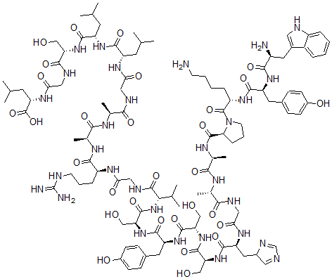 CAS 登录号:434897-64-0, L-色氨酰-L-酪氨酰-L-赖氨酰-L-脯氨酰-L-丙氨酰-L-丙氨酰甘氨酰-L-组氨酰-L-丝氨酰-L-丝氨酰-L-酪氨酰-L-丝氨酰-L-缬氨酰甘氨酰-L-精氨酰-L-丙氨酰-L-丙氨酰甘氨酰-L-亮氨酰-L-亮氨酰-L-丝氨酰甘氨酰-L-亮氨酸