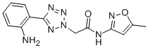 结构式 CAS# 436093-06-0, 2-[5-(2-氨基-苯基)-四唑-2-基]-N-(5-甲基-异恶唑-3-基)-乙酰胺