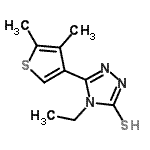 结构式 CAS# 438229-96-0, 5-(4,5-二甲基-3-噻吩基)-4-乙基-4H-1,2,4-三唑-3-硫醇