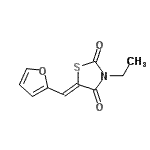 CAS 登录号：464903-41-1， (5Z)-3-乙基-5-(2-呋喃基亚甲基)-1,3-噻唑烷-2,4-二酮