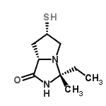 CAS 登录号：474670-64-9， (3R,6S,7aS)-3-乙基-3-甲基-6-硫基六氢-1H-吡咯并[1,2-c]咪唑-1-酮