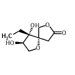 CAS 登录号：477772-15-9， (3R,4S,5S)-4-乙基-3,4-二羟基-1,7-二氧杂螺[4.4]壬烷-8-酮