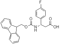 structure of CAS# 479064-95-4, Fmoc-D-3-Amino-3-(4-Fluorophenyl)-Propionic Acid;(R)-3-(FMOC-AMINO)-3-(4-FLUOROPHENYL)PROPIONIC ACID;FMOC PROTECTED (R)-B-(P-FLUOROPHENYL)-B-ALANINE;(R)-3-(FMOC-AMINO)-3-(4-FLUOROPHENYL)PROPIONIC