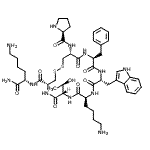 CAS#: 485803-62-1， (4R,7S,10S,13R,16S,19R)-10-(4-Aminobutyl)-16-benzyl-N-[(2S)-1,6-diamino-1-oxo-2-hexanyl]-7-(1-hydroxyethyl)-13-(1H-indol-3-ylmethyl)-6,9,12,15,18-pentaoxo-19-(L-prolylamino)-1,2-dithia-5,8,11,14,17-pentaazacycloicosane-4-carboxamide