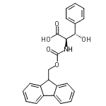 结构式 CAS# 487060-72-0, (betaS)-N-[(9H-芴-9-基甲氧基)羰基]-beta-羟基-D-苯丙氨酸
