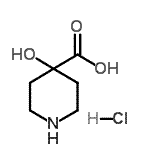 结构式 CAS# 495414-65-8, 4-羟基-4-哌啶羧酸盐酸盐(1:1)
