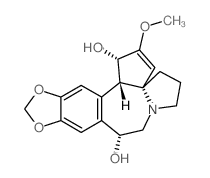 CAS 登录号：49686-55-7， (1S,3aR)-1,5,6,8,9,14bbeta-六氢-2-甲氧基-4H-环戊并[a][1,3]二氧杂环戊并[4,5-H]吡咯并[2,1-b][3]苯并氮杂卓-1alpha,9alpha-二醇