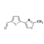 结构式 CAS# 499770-66-0, 5-(2-甲基-1,3-噻唑-4-基)-2-噻吩甲醛