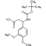 结构式 CAS# 499995-84-5, 3-(3,4-二甲氧基苯基)-3-({[(2-甲基-2-丙基)氧基]羰基}氨基)丙酸