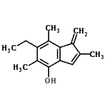 CAS 登录号：501426-42-2， 6-乙基-2,5,7-三甲基-1-亚甲基-1H-茚-4-醇