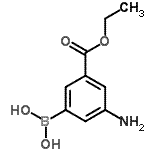 结构式 CAS# 510773-04-3, [3-氨基-5-(乙氧羰基)苯基]硼酸